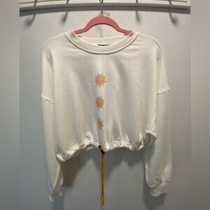 Forever 21 White Sun Graphic Sweatshirt